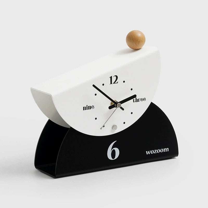 Modern Half-Moon Silent Desk Clock