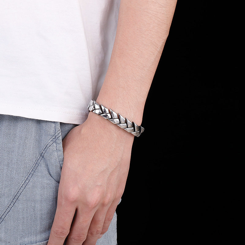 Custom Mens Stainless Steel Bracelet 22cm