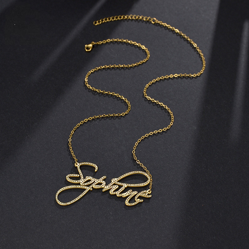 Personal Signature Diamond Name Necklace