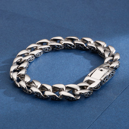 Custom Mens Cuban Chain Bracelet 22cm