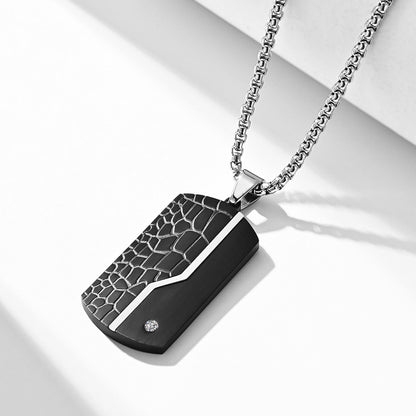 Engraved Army Tag Mens Pendant Necklace Gift