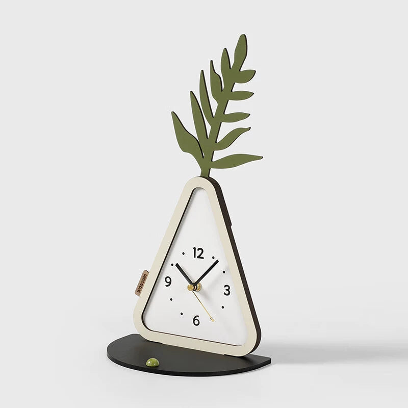 Nordic Silent Pedestal Clock with Integrated Tray