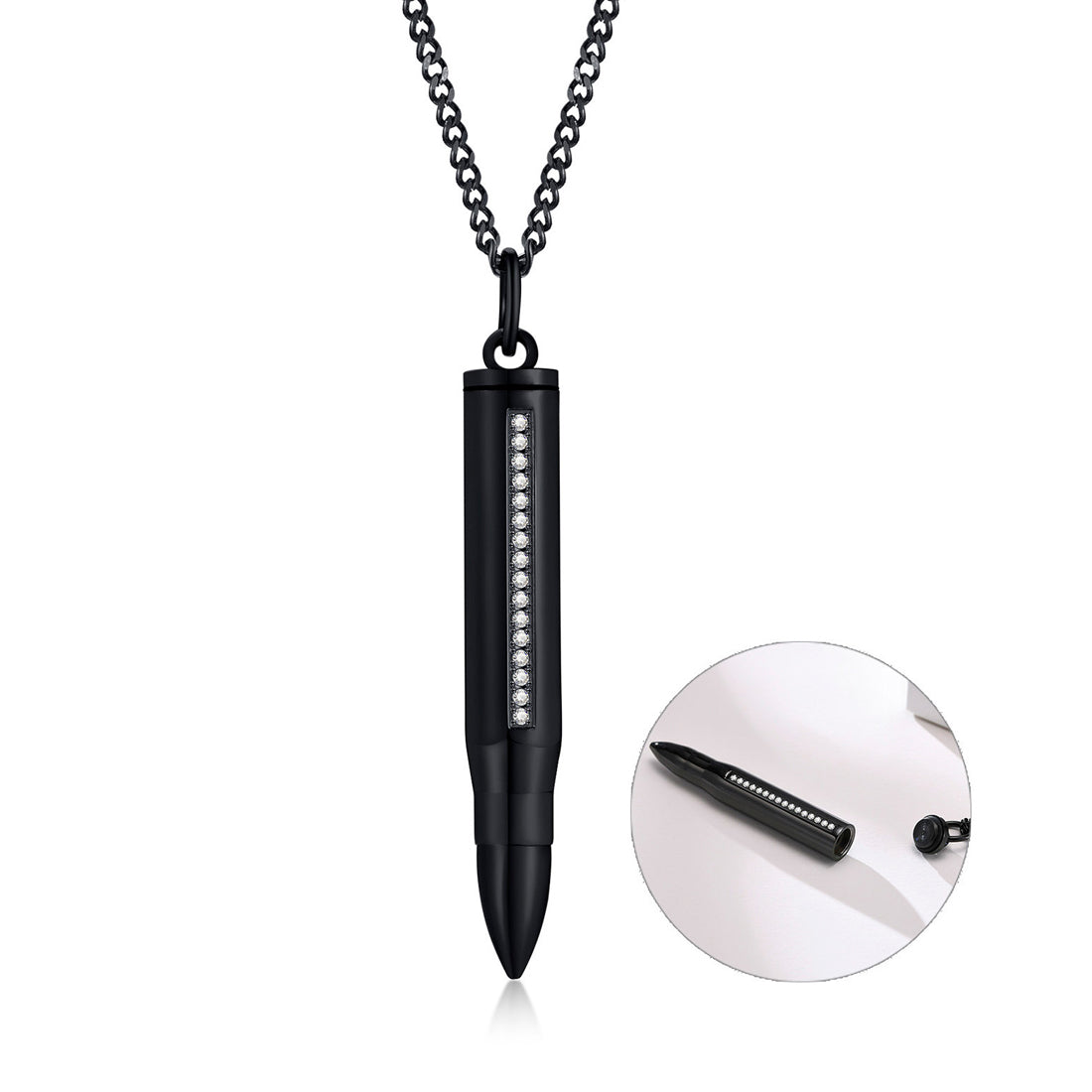 Memorial Urn Cremation Bullet Necklace with Names