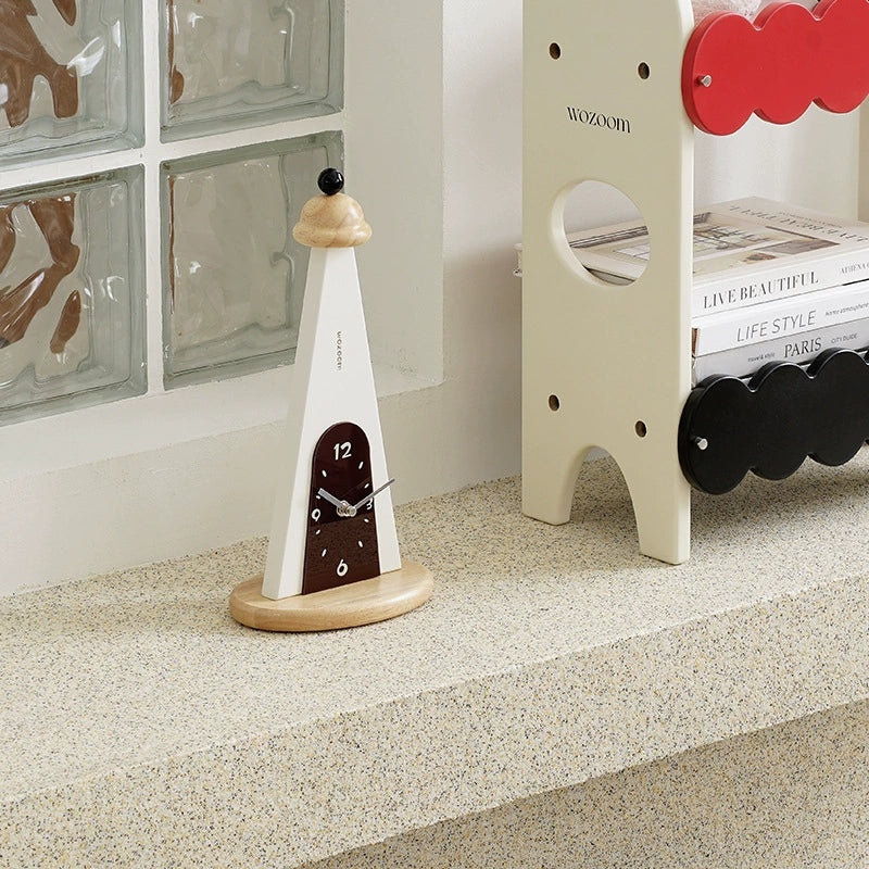 Nordic Sculptural Lighthouse Silent Table Clock