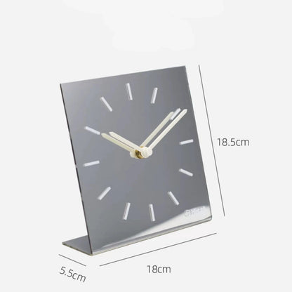 Real Mirror Decorative Silent Side Table Clock