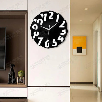 Big Numeral Cutout Silent Wall Clock — 12" Acrylic
