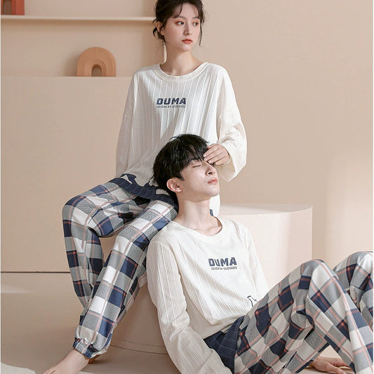 Minimalist Plaid Couple Pajamas: Soft Matching PJs for All Seasons