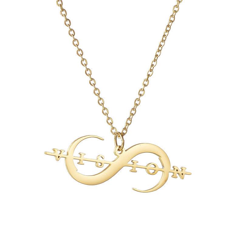 Infinity Sign Personal Name Cross Chain Necklace
