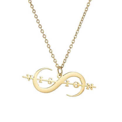 Infinity Sign Personal Name Cross Chain Necklace