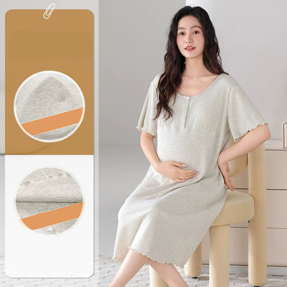 Padded Bra Long Shirt Maternity Sleepwear