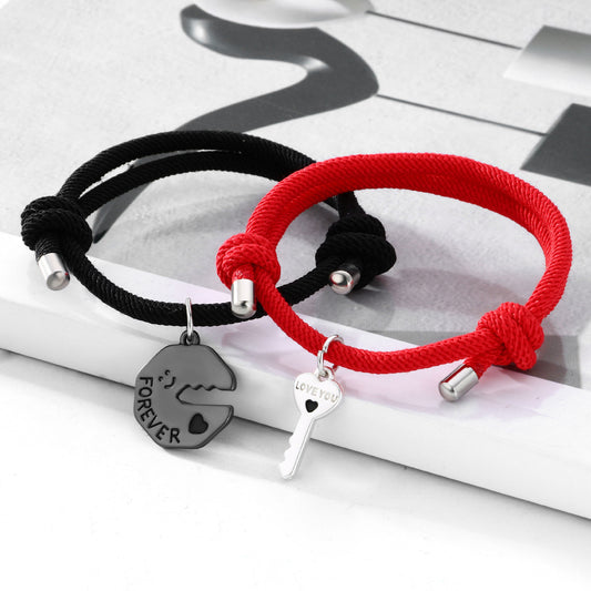 Forever Love Interlocking Charm Couple Bracelets Set