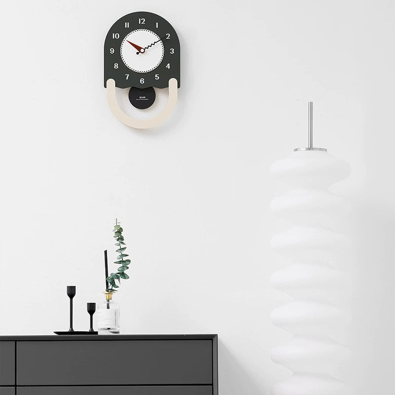 Modern Geometric Silent Pendulum Wall Clock