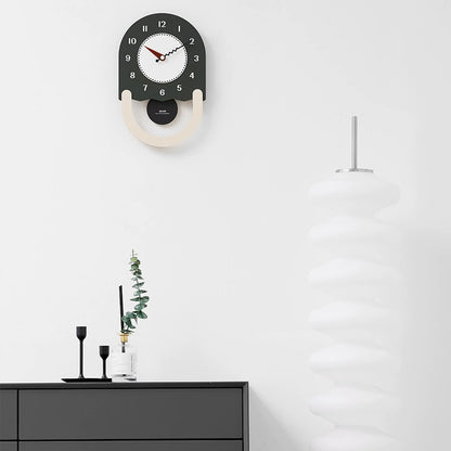 Modern Geometric Silent Pendulum Wall Clock
