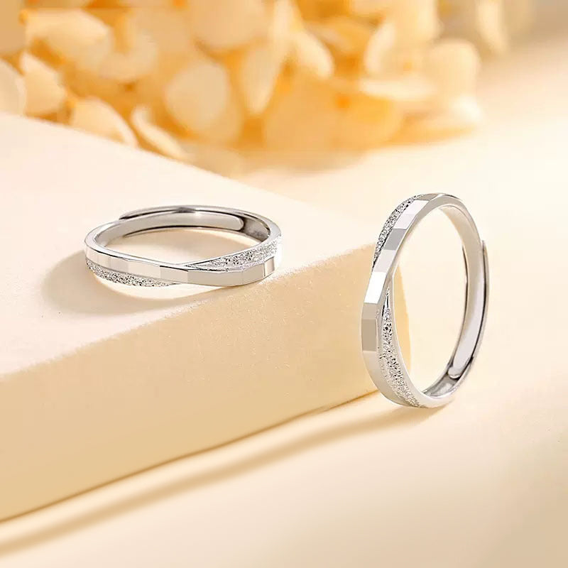 Custom Simple Mobius Promise Rings Set for Couples