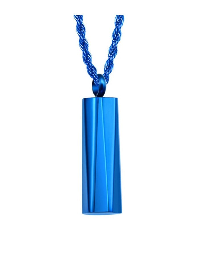 Custom Engraved Mens Vertical Bar Pendant Necklace