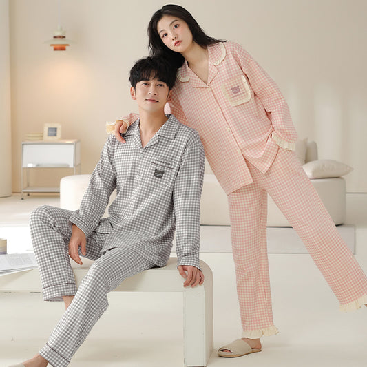 Cotton Loungewear Pajamas Set for Couples