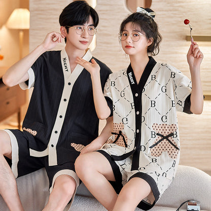 Matching Short Sleeves Sleepwear Set for Couples