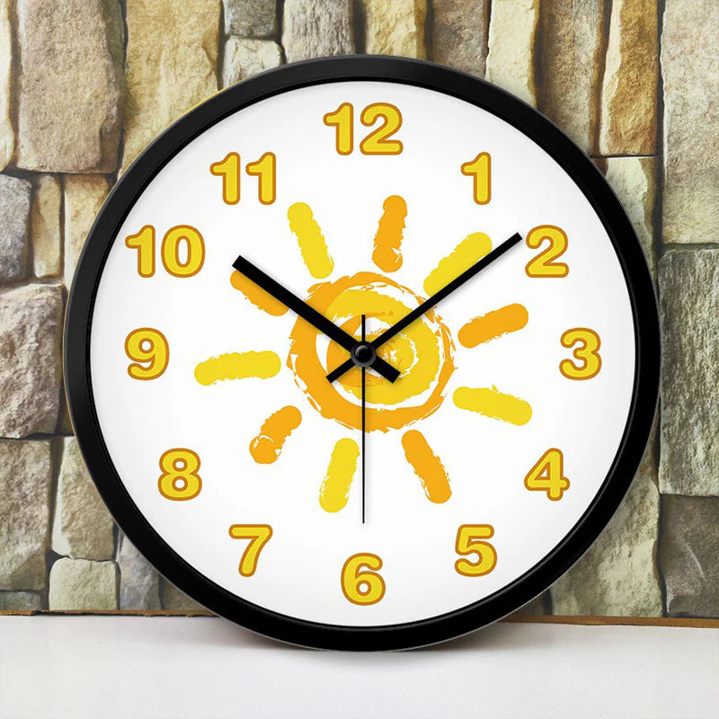Kids Drawing Theme Silent Wall Clock – Playful & Colorful Design
