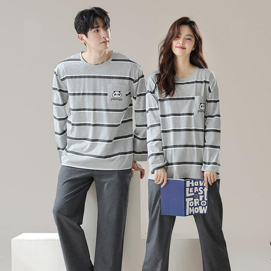 Striped Panda Matching Pajamas Set for Couples