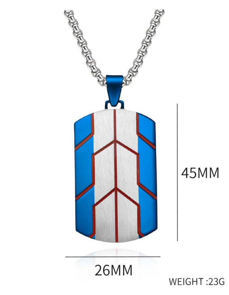 Custom Tire Pattern Pendant Mens Necklace