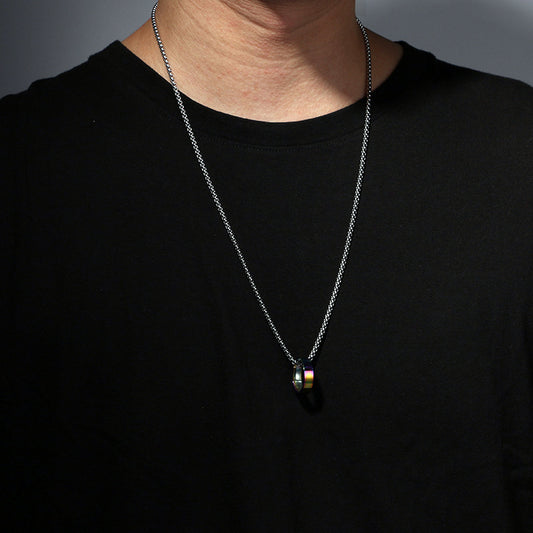 Custom Engravable Ring Pendant Necklace