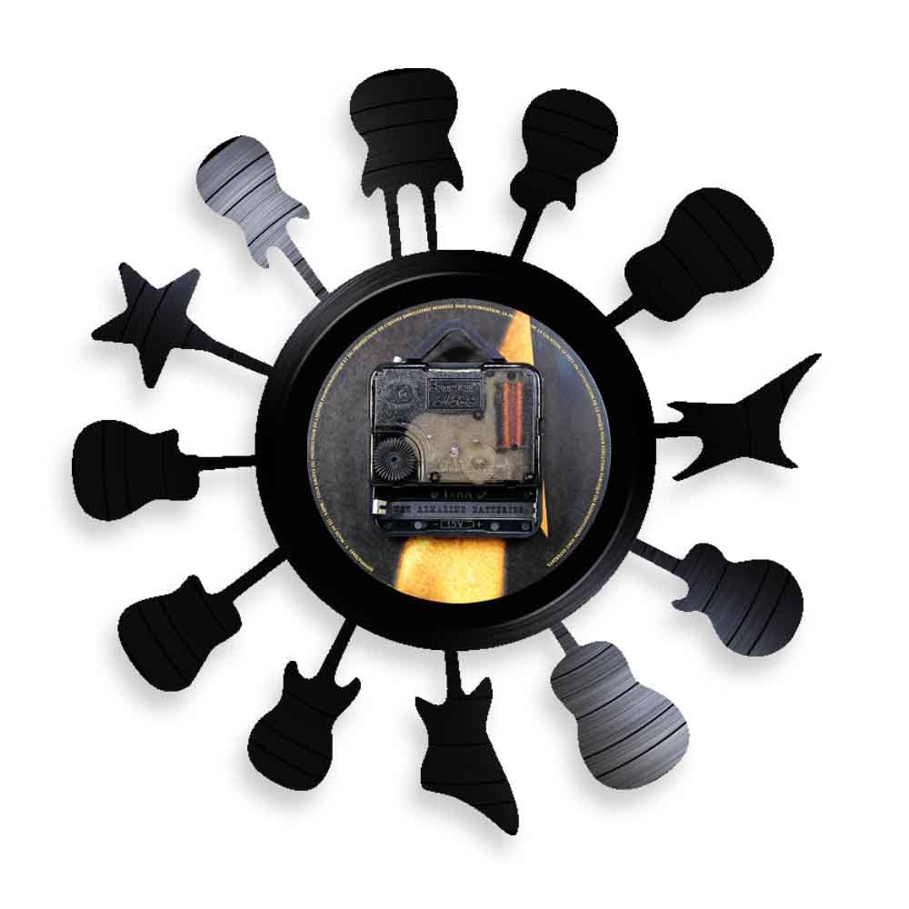 Vinyl Wall Deco Clock Gift for Guitar Player
