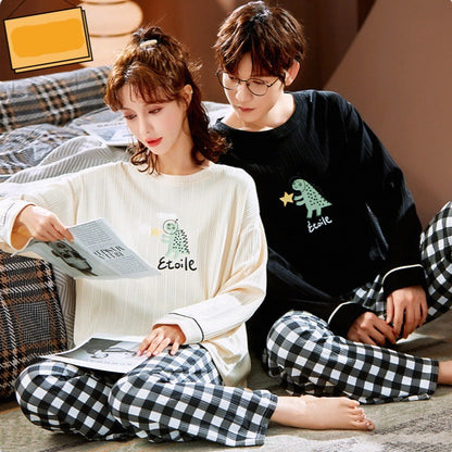 Cute Matching Cotton Pajamas for Couples