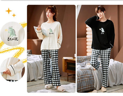 Cute Matching Cotton Pajamas for Couples