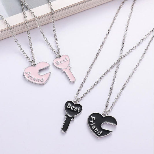 Best Friends Key Heart Necklaces Set for 2