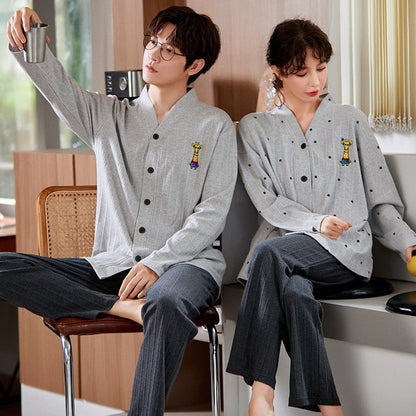 Couple Matching Breathable Cotton Pajamas Set for Two – Gullei