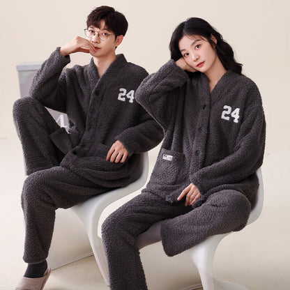 Boyfriend and Girlfriend Matching Flannel PJs Set