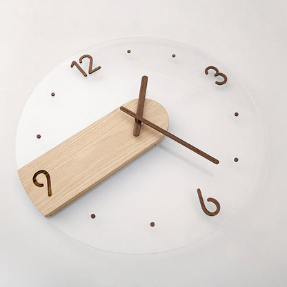 Real Wood Acrylic Modern Silent Wall Clock