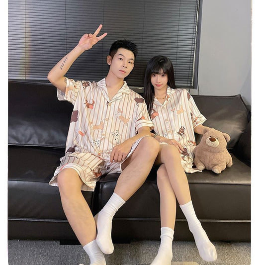 Cool Canine Comfort: Matching Summer Couple Pajamas