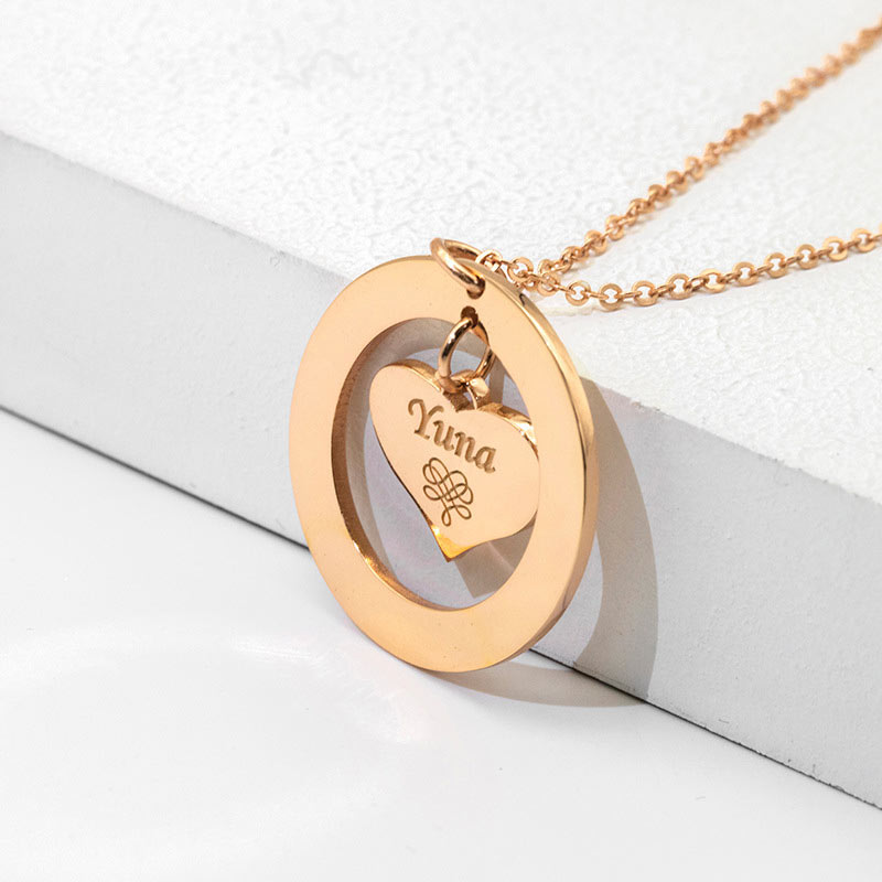 Heart Shaped Custom Name Pendant Necklace