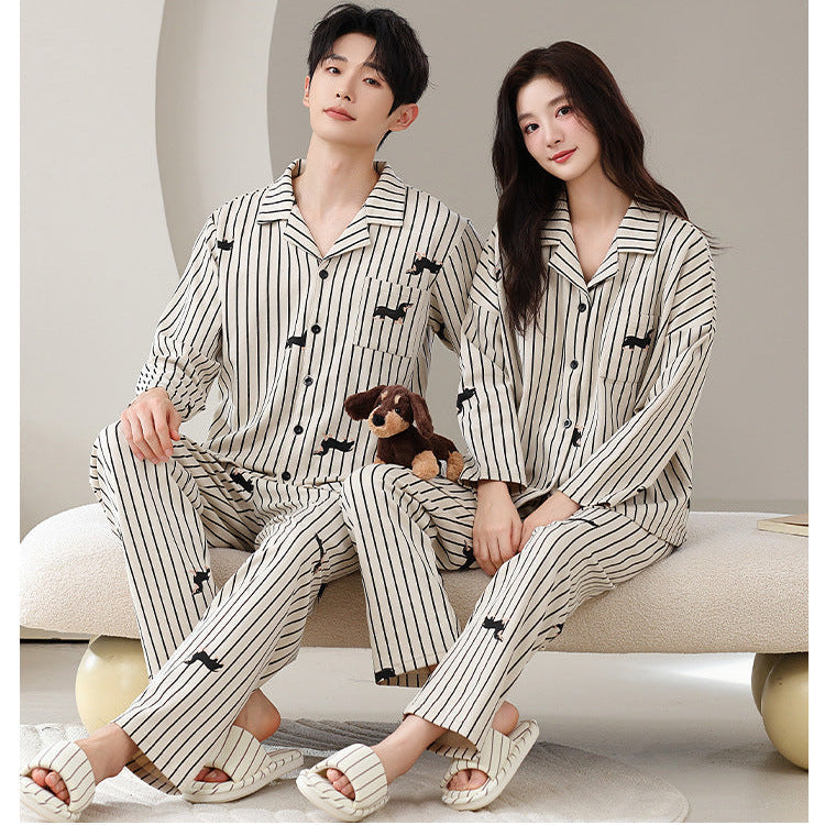 Matching Couple Pajamas Set – Dachshund Print, Soft & Breathable