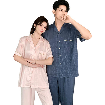 Oriental Bamboo Couple PJs - Long Sleeve Matching Set
