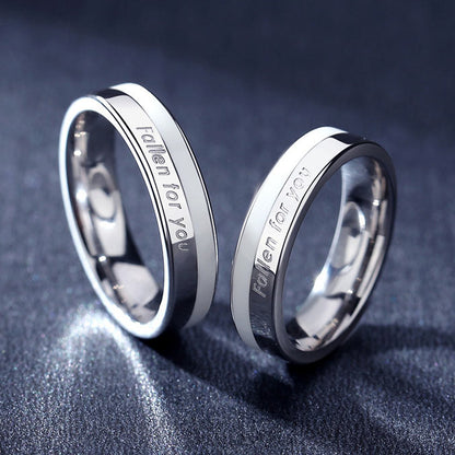 Personalized Sterling Silver Promise Rings Set for 2