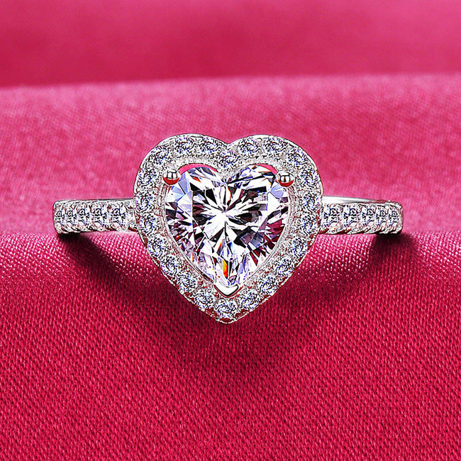 0.6 Carat Heart Lab Diamond Women Ring