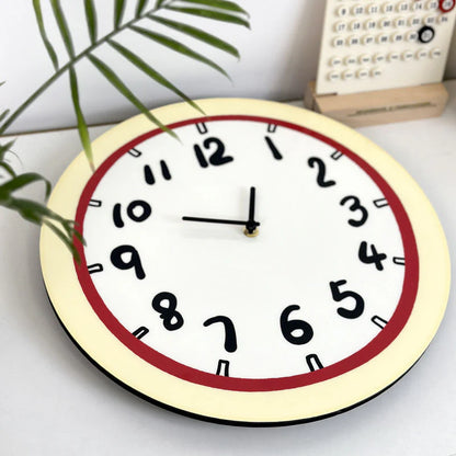 Hand-Drawn Style Silent Wall Clock – Unique Acrylic Design