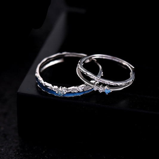 Engraved Matching His Hers CZ Rings Set