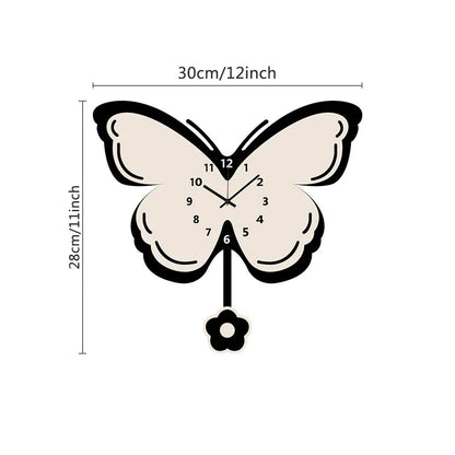 Butterfly Silent Pendulum Wall Clock