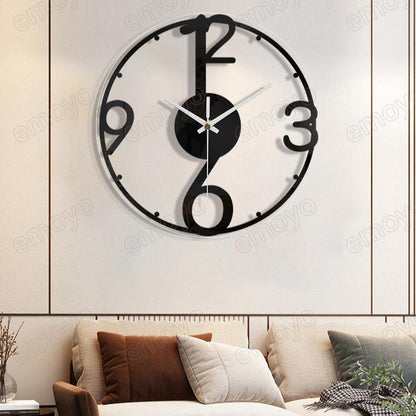 Big Numbers Silent Wall Clock — 12" Acrylic Modern