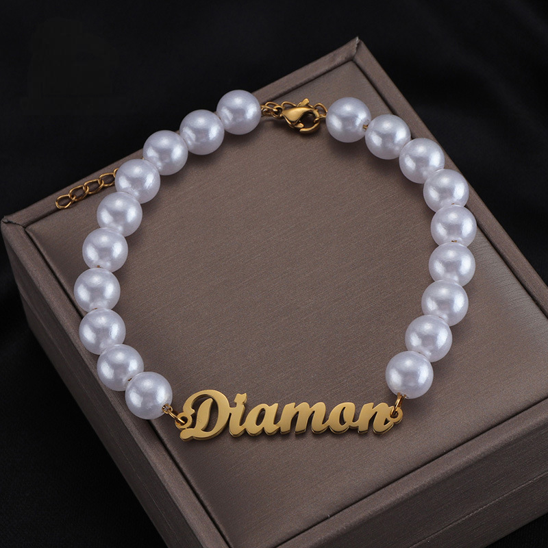 Pearls Bracelet with Custom Name