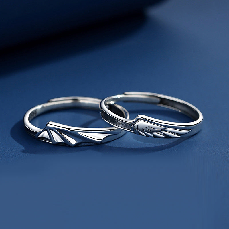 Engravable Angel and Demon Promise Rings for Couples