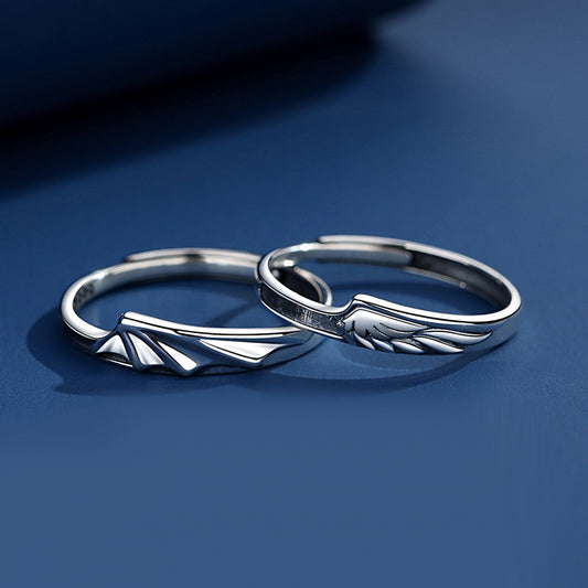 Engravable Angel and Demon Promise Rings for Couples