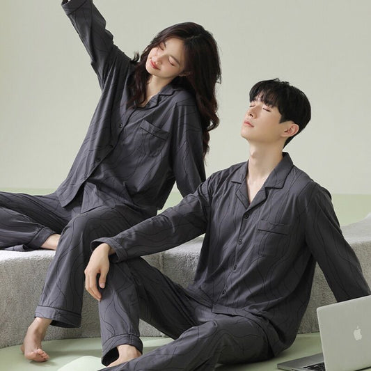 Pure Cotton Pajamas Loungewear Set for Couples