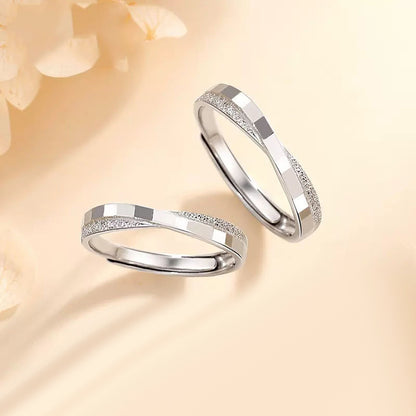 Custom Simple Mobius Promise Rings Set for Couples