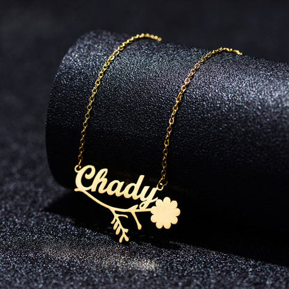 Floral Custom Name Necklace for Women