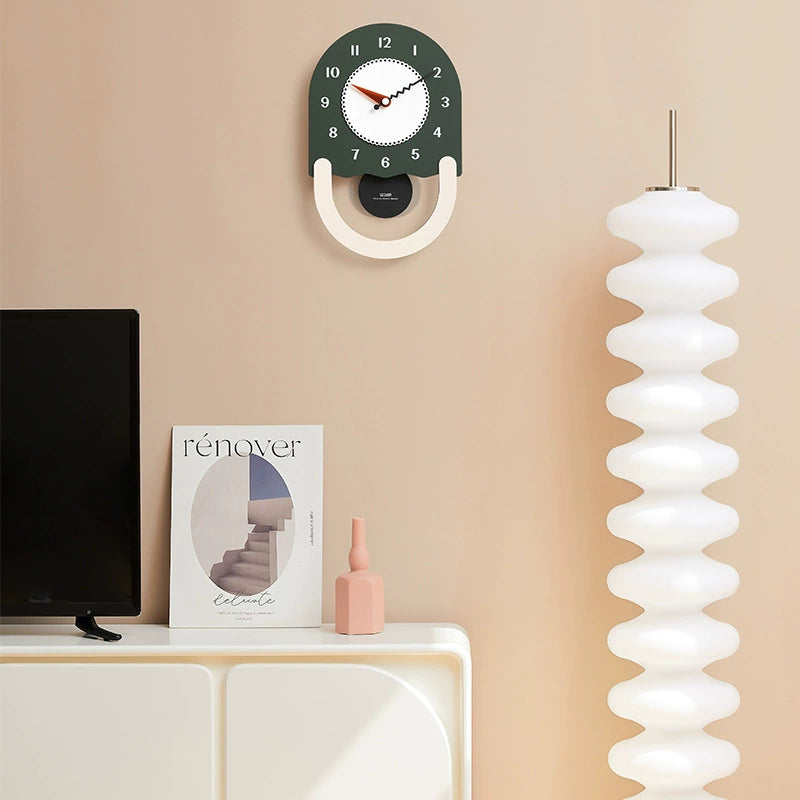 Modern Geometric Silent Pendulum Wall Clock
