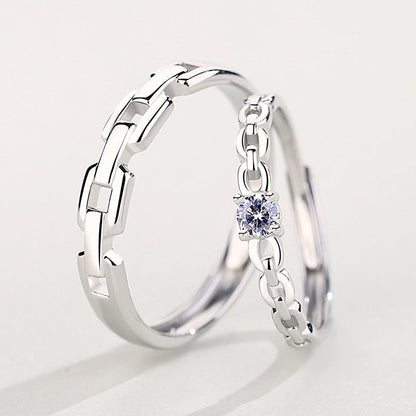 Matching Couple Engagement Rings Set for two